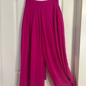 Badgley Mishka - Magenta Pleated Palazzo Pants (2)